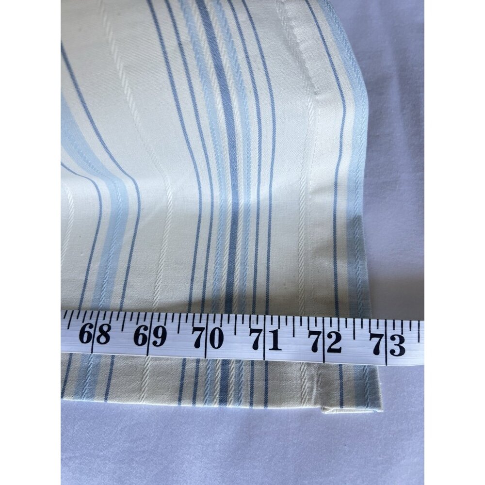 RESTORATION HARDWARE Shower Curtain Light Blue Cream Cabana Striped Cotton 74x73 - Picture 6 of 8